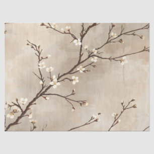 Papel De Seda Elegante Flor Blanca Ramo Mínimo