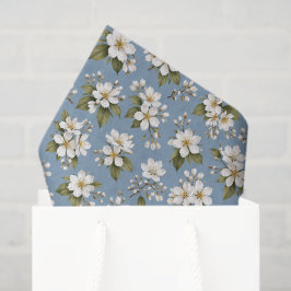 Papel De Seda Elegante Flor de Blosón Azul
