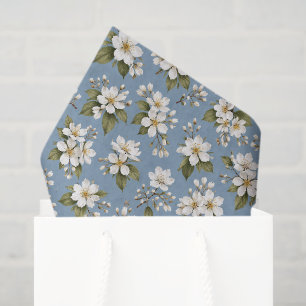 Papel De Seda Elegante Flor de Blosón Azul