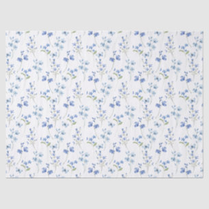 Papel De Seda Elegante Flor Silvestre de Azul Polvoriento