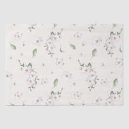 Papel De Seda Elegante Floral Acuarela de Primavera