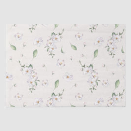 Papel De Seda Elegante Floral Acuarela de Primavera