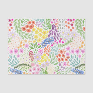 Papel De Seda Elegante Floral Acuarela Floración Primavera Bonit