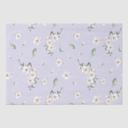 Papel De Seda Elegante Floral Acuarela Primaveral de Vinca Menor