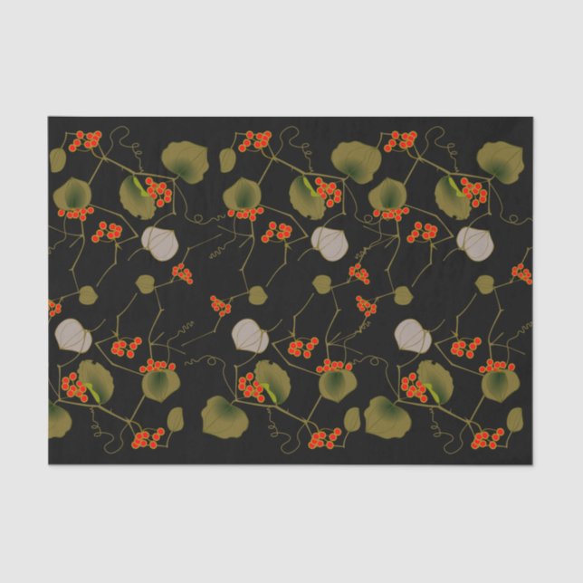 Papel De Seda Elegante floral asiática (Anverso)