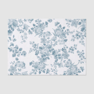 Papel De Seda Elegante floral azul bohemio