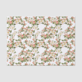 Papel De Seda Elegante floral blanco