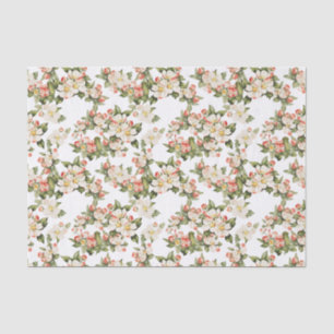 Papel De Seda Elegante floral blanco