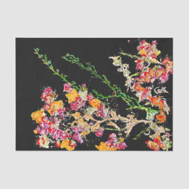 Papel De Seda Elegante floral orgánica única (Anverso)