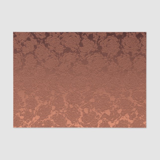 Papel De Seda Elegante floral rústica de terracota (Anverso)