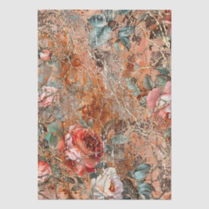 Papel De Seda Elegante Floral Rústico Vintage Decoupage con Grie
