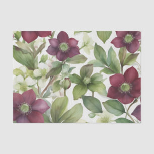 Papel De Seda Elegante Freesia Floral Purple Watercolor