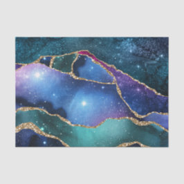 Papel De Seda Elegante Galaxia Estrellas Mystic Blue