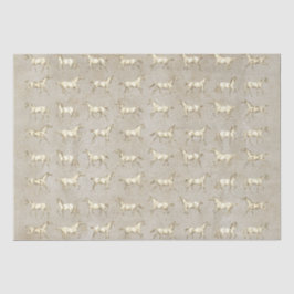 Papel De Seda Elegante Gallopaje Vintage Caballos Beige Kraft