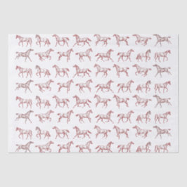 Papel De Seda Elegante Gallopaje Vintage Caballos Rojo Blanco To