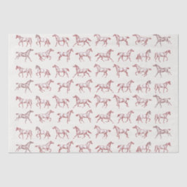 Papel De Seda Elegante Gallopaje Vintage Caballos Rojo Blanco To