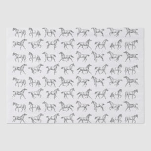 Papel De Seda Elegante galopante vintage Horario Gray Toile