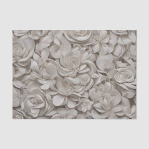 Papel De Seda Elegante Gardenia Patrón floral blanco