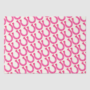 Papel De Seda Elegante Glam Horseshoe Purpurina Rosa