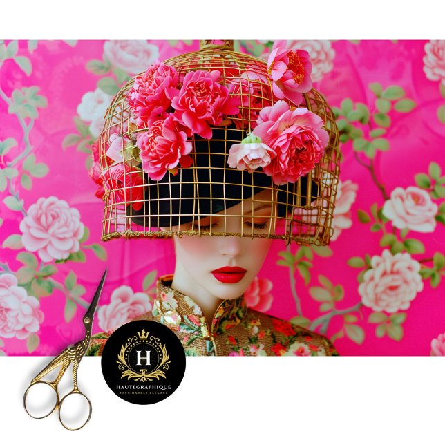 Papel De Seda Elegante Gorra de la jaula floral rosa (Subido por el creador)