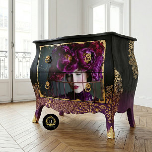 Papel De Seda Elegante Gorra Purple Floral Birdcage