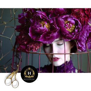 Papel De Seda Elegante Gorra Purple Floral Birdcage