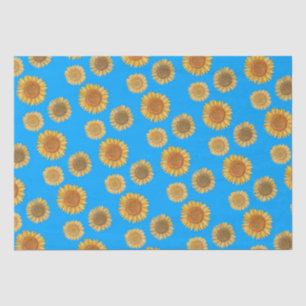 Papel De Seda Elegante granja de Boho amarillo girasol azul