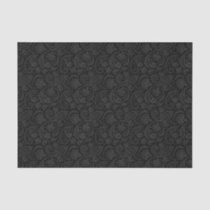 Papel De Seda Elegante Gray Floral Damask fondo negro