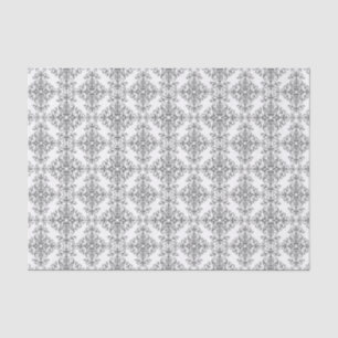 Papel De Seda Elegante Gris y Blanco Estilo Vintage Floral Damas