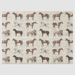 Papel De Seda Elegante guion de beige de caballos adoquinados de