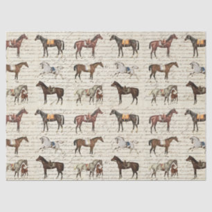 Papel De Seda Elegante guion de beige de caballos adoquinados de