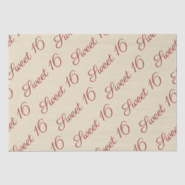 Papel De Seda Elegante guión rojo dulce cumpleaños 16 Tan