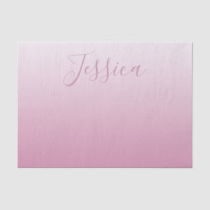 Papel De Seda Elegante guión y ombre rosa editable (cualquier co
