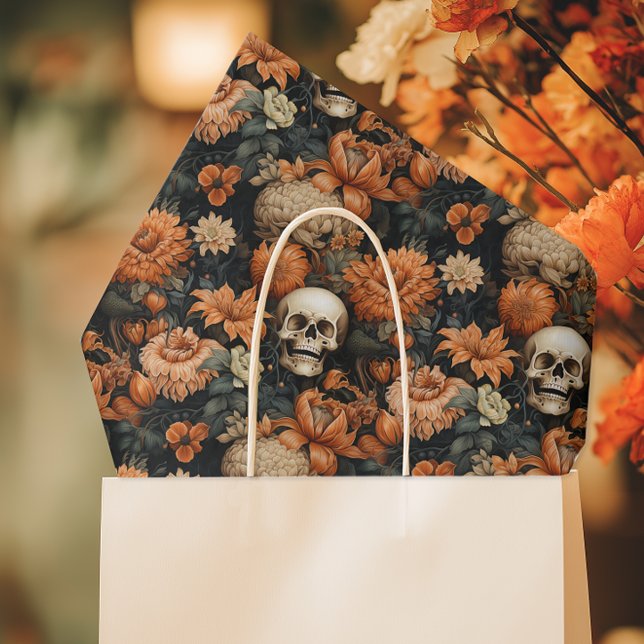 Papel De Seda Elegante Halloween Floral Skull (Subido por el creador)