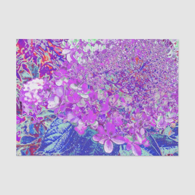 Papel De Seda Elegante hidrangea liga púrpura y azul (Anverso)