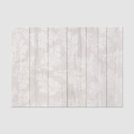 Papel De Seda Elegante hoja de damasco blanco Botánico madera rú