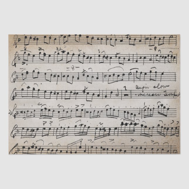 Papel De Seda Elegante hoja de escritura a mano de época Notas m (Anverso)