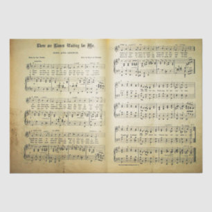 Papel De Seda Elegante Hoja de Vintage Music Notes Love Song