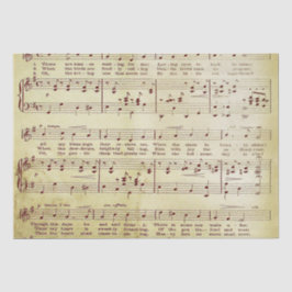 Papel De Seda Elegante Hoja de Vintage Music Notes Love Song