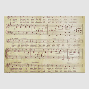Papel De Seda Elegante Hoja de Vintage Music Notes Love Song