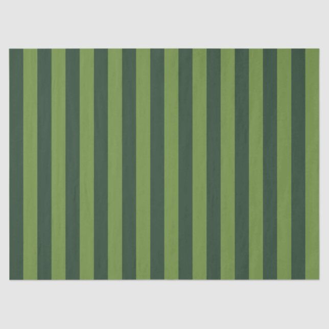 Papel De Seda Elegante Hunter Green Garden Green Stripe (Anverso)