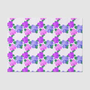Papel De Seda Elegante Hydrangea Flores Púrpura Rosa Bouquet