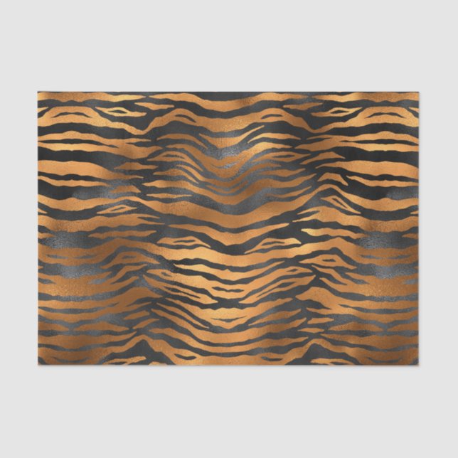 Papel De Seda Elegante impresión de animales de cobre de tigre n (Anverso)