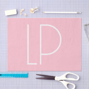 Papel De Seda Elegante inicial moderna minimalista en rosa paste