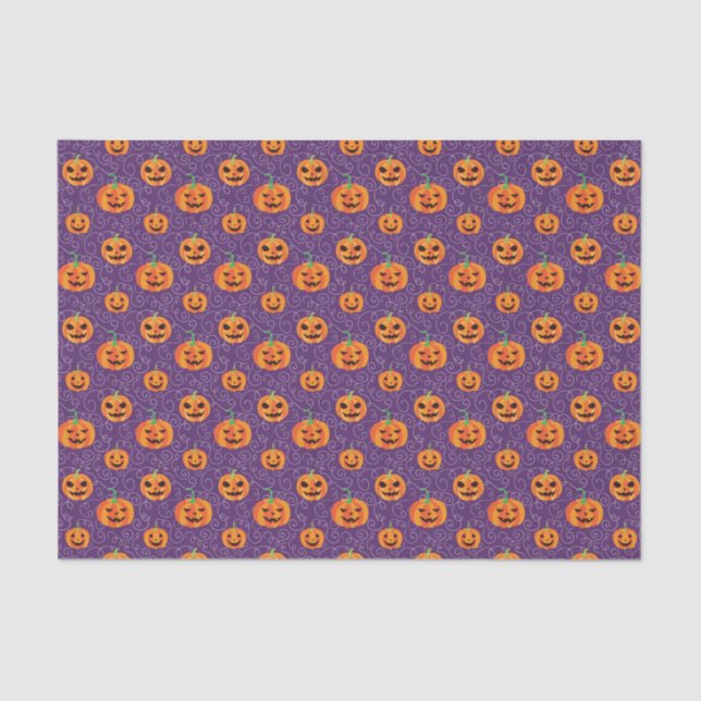 Papel De Seda Elegante Jack O' Lanterns (Anverso)