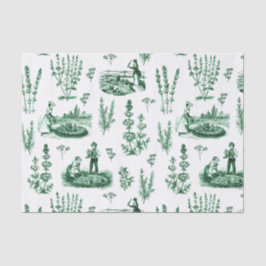 Papel De Seda Elegante Jardín de hierbas Vintage Sage Green Toil