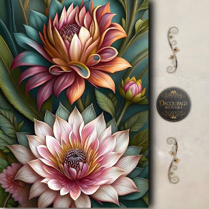 Papel De Seda Elegante jardín de loto decoupage