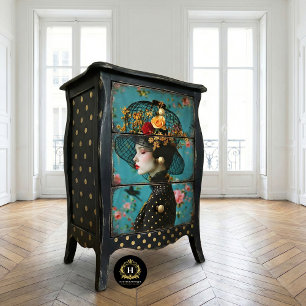 Papel De Seda Elegante Jaula de Pájaro de Mueble Grande de Oro N