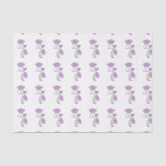Papel De Seda Elegante Jewel Floral Purple & Silver