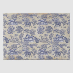 Papel De Seda Elegante Kraft de tela de caballo azul de época